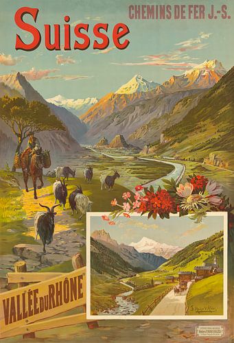 Hugo d' Alési - Suisse - Chemins de fer J.-S. - Vallée du Rhône (1895)