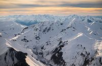 Aerial photo of the Alps in winter
