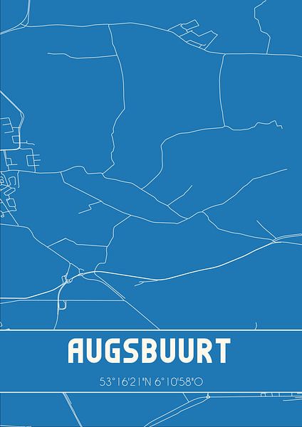 Blueprint | Map | Augsbuurt (Fryslan) by Prints of Place