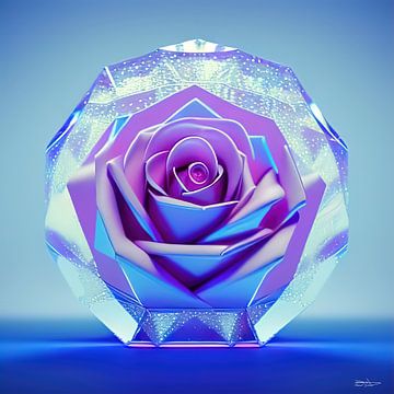 rose en cristal sur Gelissen Artworks