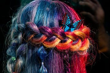 Colored and braided hair by jacky weckx