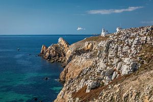 Pointe de Toulinguet mit Leuchtturm Phare de Toulinguet, Bretagne