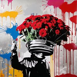 Banksy Hommage - We need Flower -Splash von Team W 32 Gallery