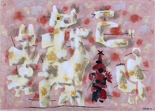 Vrolijke beweging op roze, WILLI BAUMEISTER, 1946