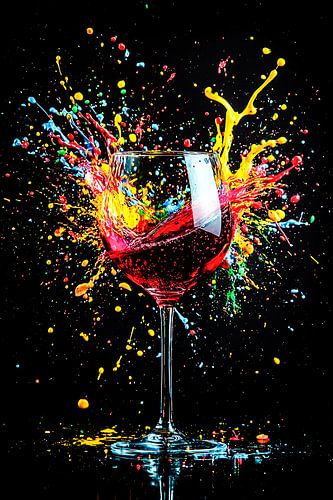 Glas en kleurrijke explosie