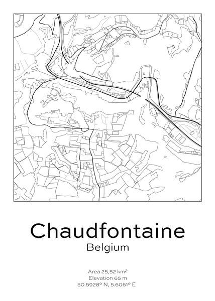 City map - Belgium - Chaudfontaine by Ramon van Bedaf
