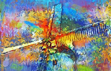 Windmolen abstract van Marion Tenbergen