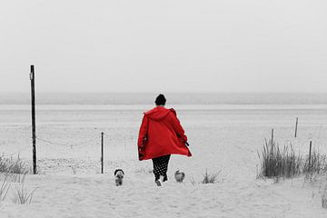Vrouw met de rode jas van Tom Verdenius