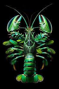 Lobster Luxe - Lobster vert jungle avec plumes