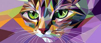 Kleurrijke momenten - Kattenportret Geometrische elegantie