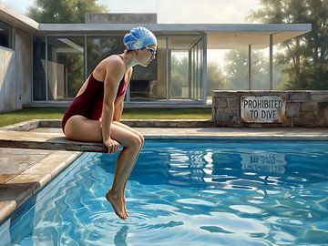 Serene Poolside Contemplation by Jan Keteleer