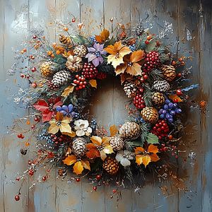 Weihnachtskranz | Goldener Tannenzapfenkranz