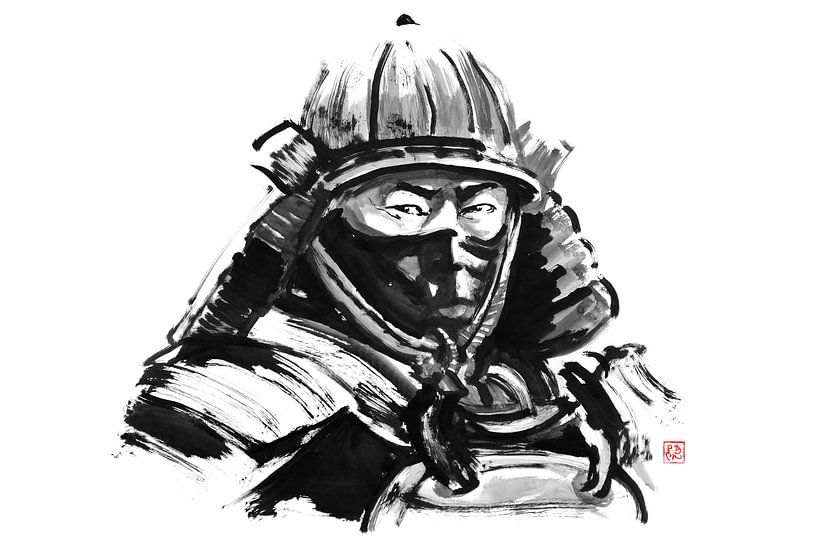 samurai face by Péchane Sumie