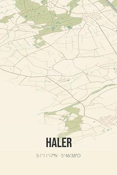 Vintage landkaart van Haler (Limburg) van MijnStadsPoster