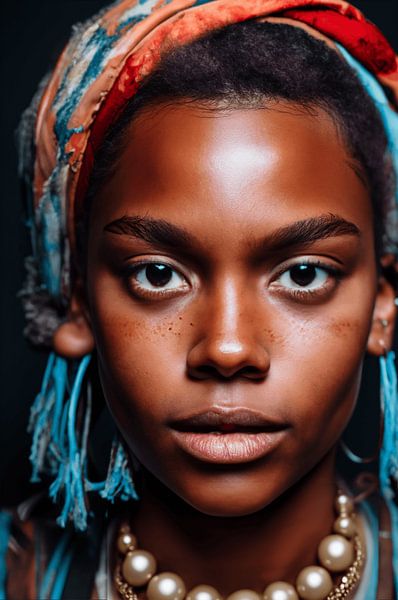 Mädchen mit Perlen 1 von Eline Vink