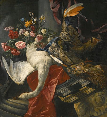 Stilleven van bloemen en dieren, Pieter Boel