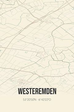 Vintage map of Westeremden (Groningen) by Rezona