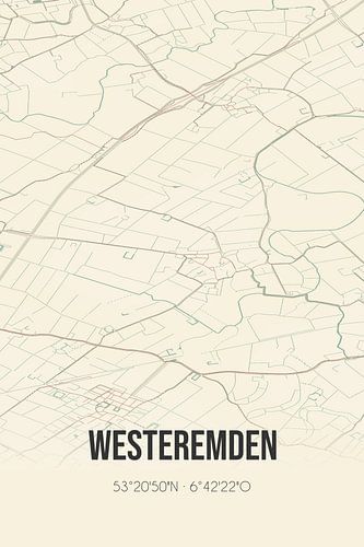 Alte Karte von Westeremden (Groningen)