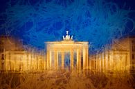 Modern Art BERLIN Brandenburg Gate van Melanie Viola thumbnail