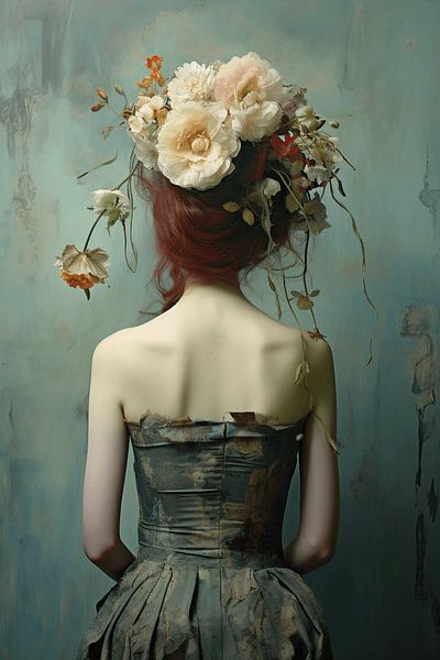 Woman with Floral Headdress by Art Lovers