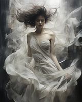 Jonge vrouw in witte jurk