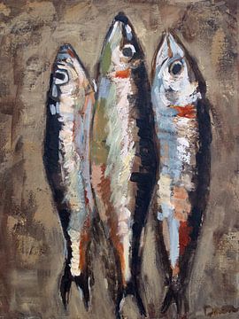 Le trois sardines taupe by Mieke Daenen