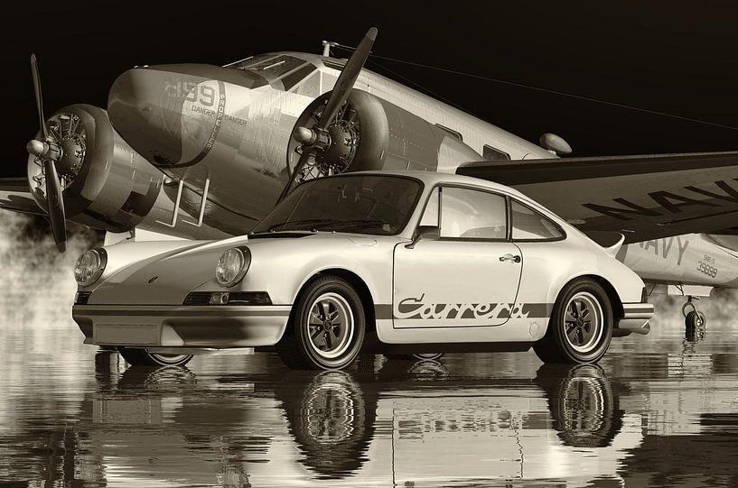 Photo N&B d'une Porsche Carrera par Jan Keteleer