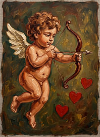 Amor, der mit einem Pfeil der Liebe zielt' von HUGO
