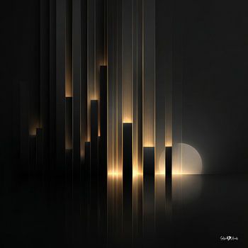 abstract zwart met zacht goud