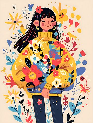 Portrait d'une jeune fille colorée