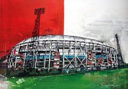 Stadion Feijenoord, de Kuip schilderij van Jos Hoppenbrouwers thumbnail