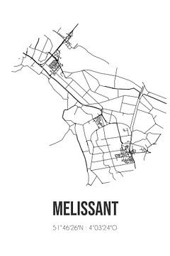 Melissant (Zuid-Holland) | Landkaart | Zwart-wit van MijnStadsPoster
