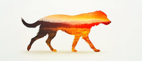 Zonsondergang in de hond