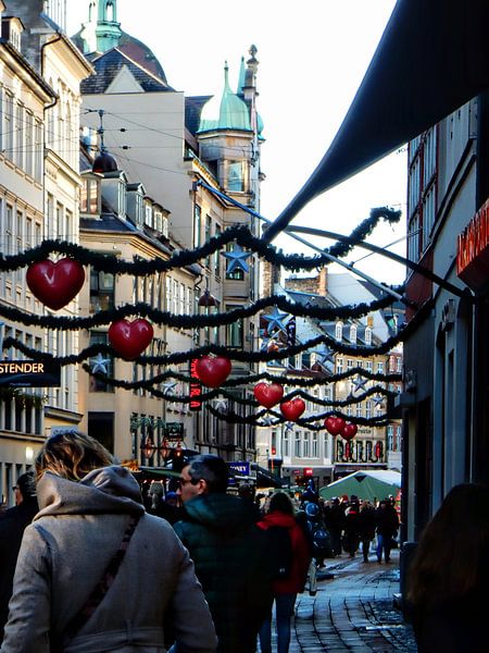 Street Christmas Decorations Copenhagen by Dorothy Berry-Lound