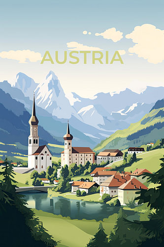 Retro reisposter Oostenrijk