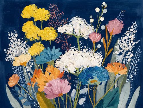 Fleurs bleu royal