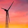Windmolen bij zonsondergang van KC Photography