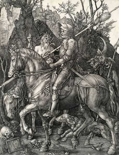 Albrecht Durer,De ridder, de dood en de duivel, 1513 van finemasterpiece