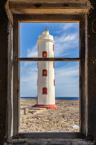 Bonaire Lighthouse – a view through an abandoned window