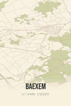 Vintage landkaart van Baexem (Limburg) van MijnStadsPoster