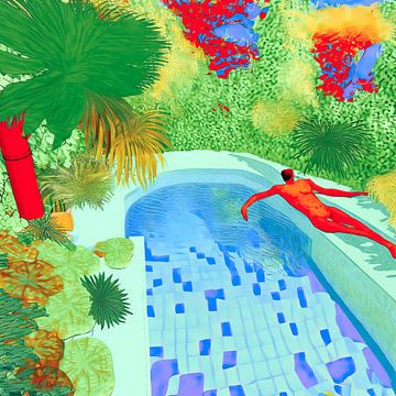 Zomer zwembad van Vlindertuin Art