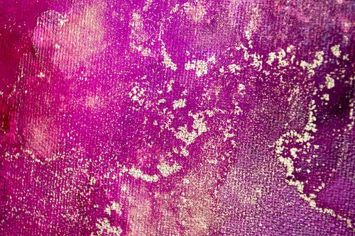 Abstrakte Alcohol-Ink-Malerei auf Leinwand, Pink, Grün und Violett