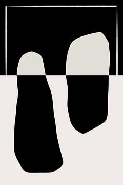 Zwart wit bergen (abstracte kunst) van Studio Malabar