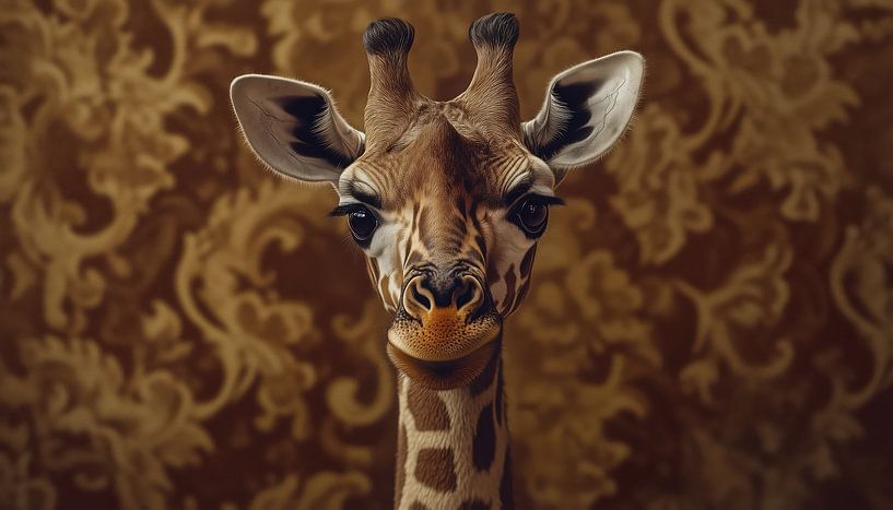 Baby giraffe panorama van TheXclusive Art