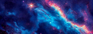 Panorama Sternennebel in der Galaxie Universum Illustration