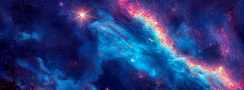 Panorama Nébuleuse stellaire dans la galaxie Univers Illustration par Animaflora PicsStock