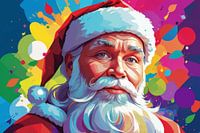 potrait painting a man with santa claus costum
