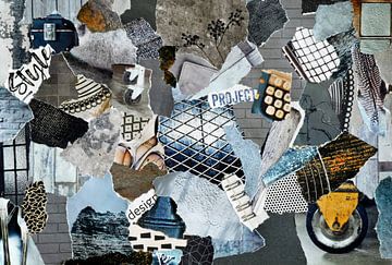 Industriële Inspiratie recycling collage blad van Trinet Uzun