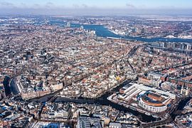Amsterdams Grachten aus der Luft betrachtet. von Jaap van den Berg