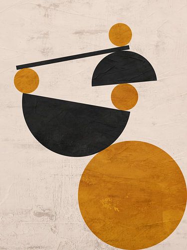 Abstract organic geometric art in earth tones